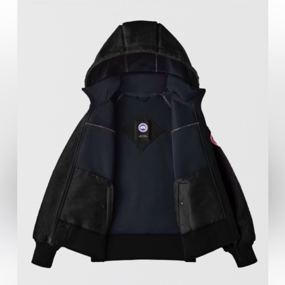 CANADA GOOSE Black Wool Zip Hooded Jacket SZ L NWT - Picture 5 of 7